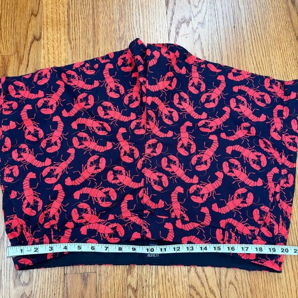 J. Crew Factory Plus Size 16 Navy Red Lobster print classic chino shorts - Picture 11 of 15